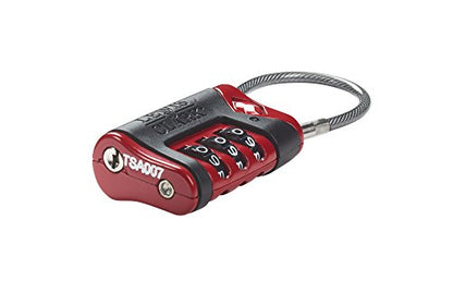 Lewis N. Clark TSA-Approved Easy-to-Set Combination Luggage Lock With Steel Cable, Red, One Size - color: Red, size: Single