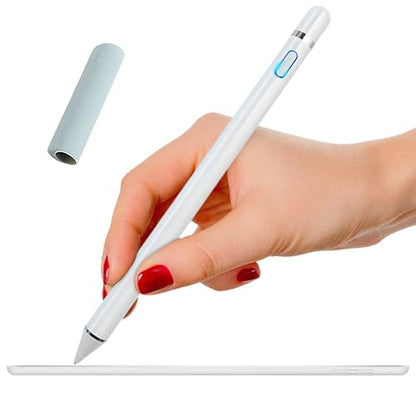 Stylus Pen Pencil 1st Generation Gen Replacement for Apple iPad Pro 1st iPad 1st 2nd 3rd 4th 5th iPad Mini 1 2 3 4 iPad Air 1st 2nd iOS Android Capacitive Tablet Touch Screen + Free Holder (White) - color: White