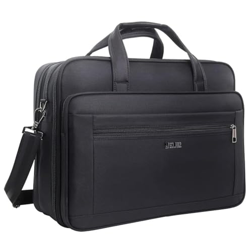 Large Briefcases For Men Canvas Tote Bag 15.6 Inch 17 Inch 19 Inch Laptop Case Work Bags Office Messenger Bag - style: Large Size（17 Inch）