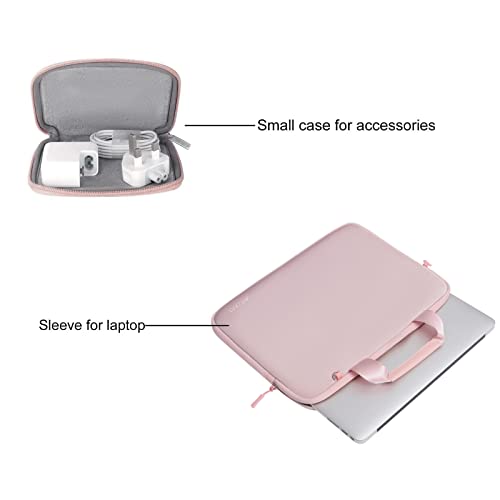 MOSISO Laptop Case 13 inch, Laptop Sleeve Carry Computer Bag | Compatible with MacBook Neo 13/Air M5 M4 M3 M2 M1/Pro M2 M1, Neoprene Bag with Handle&Detachable Small Case, Pink - color: Pink, size: 13 inch