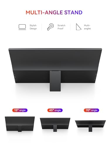 UPERFECT Portable Monitor, 15.6" 1080P Ultra-Slim IPS Display | 125% sRGB, USB-C & HDMI, Plug & Play, Built-In Stand, Dual Speakers, Portable Gaming Screen for Laptop & Console - size: 15.6"