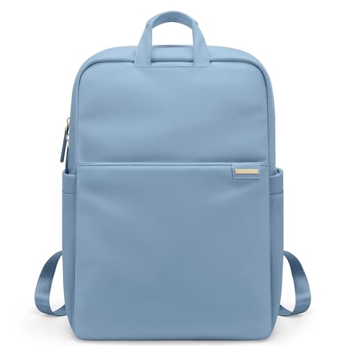 Slim Laptop Backpack for Women, Lightweight Business Backpack for Women Computer Bag Purse for Commuting, Fit 17.3 Inch, Lake Blue - color: Lake Blue, size: 17.3 Inch