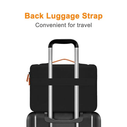 MOSISO 360 Protective Laptop Bag for men, 15-16 inch Computer Bags Compatible with MacBook Pro 16/Air 15, HP Dell Lenovo Asus Acer, Flapover Laptop Sleeve Bag with Trolley Sleeve&Pockets, Black - color: Black