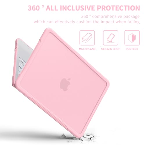 Batianda Ultimate Rugged Case for MacBook Neo 13 Inch 2026, Blush | Fits Model A3404, Shock-Absorbing TPU Bumper, Carbon Fiber Side Texture, Matte Rugged Shockproof Hybrid Protective Shell - color: Blush