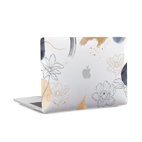 Hard Case Compatible with Old Version MacBook Pro 13 inch Case 2012 2011 2010 2009 2008 Release A1278 with CD-ROM, Laptop Plastic Hard Case Shell & Keyboard Cover, Flower Sketch - color: Flower Sketch, size: A1278(Pro 13" w/CD-ROM 2008-2012)