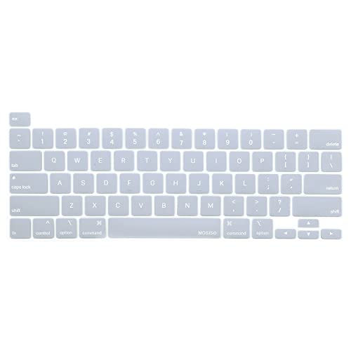 MOSISO Keyboard Cover Compatible with MacBook Pro 13 inch M2 M1 | 2023-2020 A2338 A2289 A2251&Compatible with MacBook Pro 16 2020 2019 A2141 Touch ID, Protective Silicone Skin, Baby Blue - color: Baby Blue