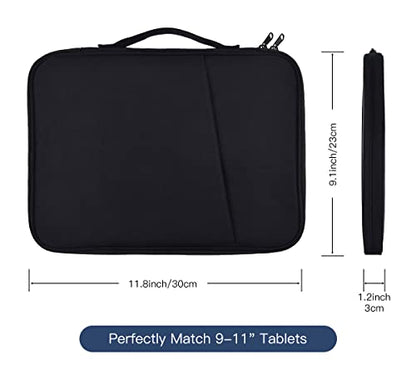 9-11 Inch Tablet Sleeve Case for 11-Inch iPad Pro M5 M4/Air M2 M3 M4 2024-2026/Air 10.9", Samsung Galaxy Tab S11 S9 S8 11"/A8/A9+/Galaxy Tab S7/A7/S6 Lite 10.4"/S5e/S4/S3/S2/S Pouch-Black - color: Black, size: 9-11 Inch