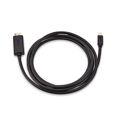 Amazon Basics Mini DisplayPort to HDMI Cable for MacBook Air/Pro, 1080p, Gold-Plated Plugs, 6 Foot, Black - size: 6-Feet