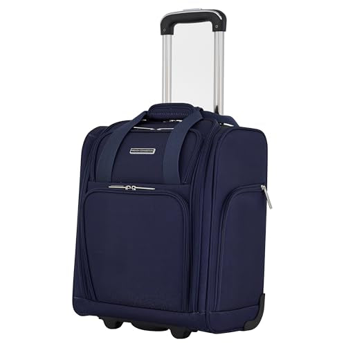 French Connection 16" Underseat Carry-On Luggage with USB/USB-C Ports, Blue Depths - color: Blue Depths