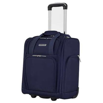 French Connection 16" Underseat Carry-On Luggage with USB/USB-C Ports, Blue Depths - color: Blue Depths