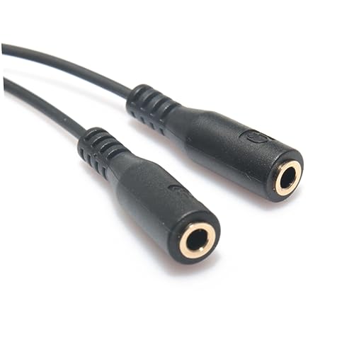 STOBOK 3.5mm Y Splitter Audio Cable Adapter for Headphone and Microphone Dual Female Output for Headsets Compatible PCs and Laptops