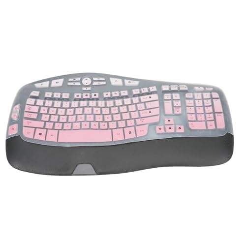 Keyboard Cover for Logitech K350 MK550 MK570 Wireless Wave Keyboard,Waterproof Silicone Keyboard Protector Skin for Logitech K350 MK550 MK570 Keyboard Protective Accessories(Gradient Pink) - color: Gradient Pink