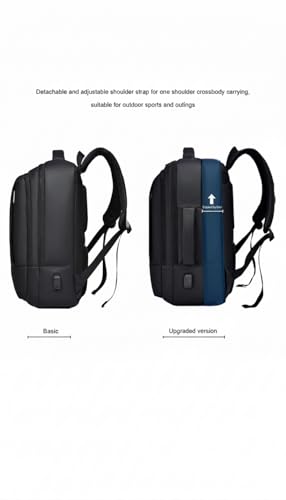 Laptop Backpack, Expandable Business Travel Bag, Water Resistant, USB Charging Port, Fits 15.6 Inch Laptop (Gray) - color: Gray