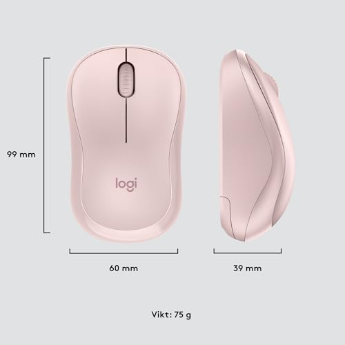 Logitech M220 Silent Wireless Mouse, 2.4 GHz with USB Receiver, 1000 DPI Optical Tracking, 18-Month Battery, Ambidextrous, Compatible with PC, Mac, Laptop - Pink