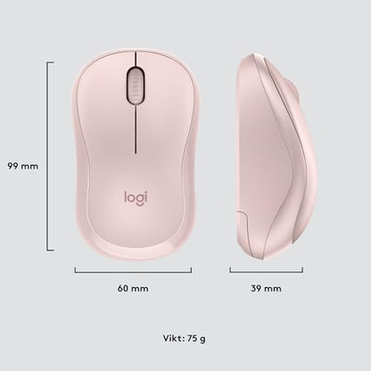 Logitech M220 Silent Wireless Mouse, 2.4 GHz with USB Receiver, 1000 DPI Optical Tracking, 18-Month Battery, Ambidextrous, Compatible with PC, Mac, Laptop - Pink