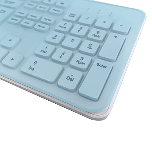 Universal Keyboard Cover Skin for Standard Size PC Computer Desktop Keyboards (17.52" x 5.51"), Clear Waterproof Anti-Dust Silicone-Blue - color: Blue, size: 17.52 x 5.51 Inch