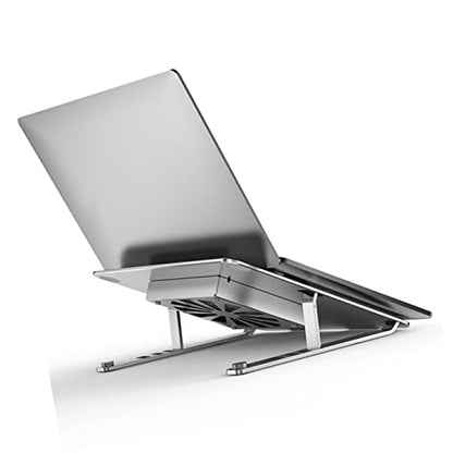 RGB Colorful Under LED Cooler Aluminum Adjustable Rack Pad Support Fan Laptop Notebook Alloy Inch Height for Cooling Gaming