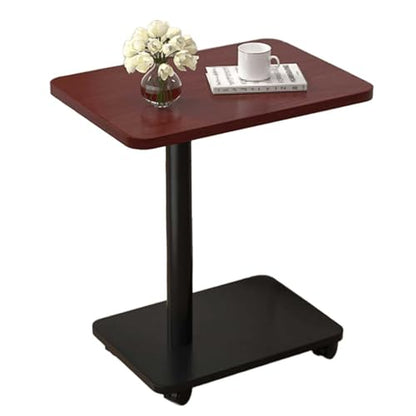 Over The Bed Table with Wheels Multifunctional Living Room Sofa Side Table | Space-Saving Bedroom Bedside Tables Hospital Bedd Tables For Sofa, Bed(Brown) - color: Brown