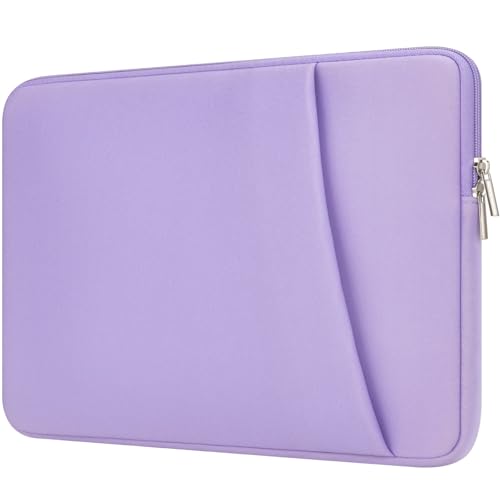 Laptop Sleeve Case with Zipper Accessory Pocket Compatible with 15.6 inches HP Dell Lenovo Asus Acer Padded Computer Pouch Cover Shockproof Protective for 15.6" Laptop/Chromebook/Tablet,Purple - color: Pale Purple, size: 15.6 inches