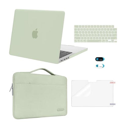 MOSISO Compatible with MacBook Pro 14 inch Case M5 2026 M4 M3 M2 M1 2025-2021 A3427 A3426 A3434 A3112 A3185 A3401 A2918 A2992 A2779 A2442, Case&Bag&Keyboard Skin&Webcam Cover&ScreenFilm, Sage Green - color: Sage Green