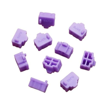 RJ45 dust Cover 100 PCS Ethernet Hub Port RJ45 Anti Dust Cover Cap Protector Plug Female Jack Connector Silicone Dustplug(Purple) - color: PURPLE