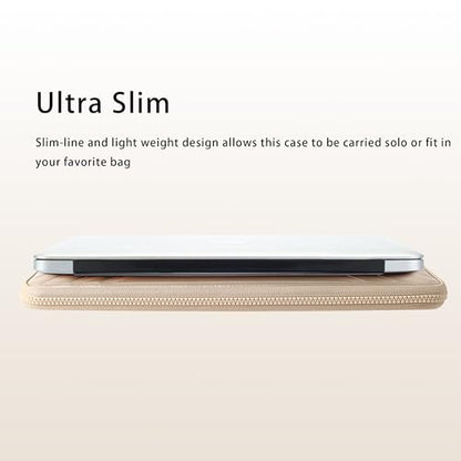 DOMISO 14 Inch Laptop Sleeve Case, Shockproof Waterproof Soft EVA Protective Bag with Handle, Lightweight Carrying Case for MacBook, Dell, HP, Lenovo, ASUS, Gold - color: Gold, size: 14 Inch