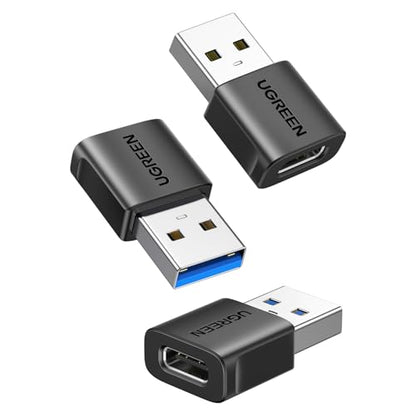 UGREEN USB to USB C Adapter 3Pack, 10Gbps Female to Male Converter | Slim Design, for iPhone 17 16 15 14 13 Plus Pro Max,iPad Air Mini 6 7,Samsung Galaxy S23 S24,iPad Air