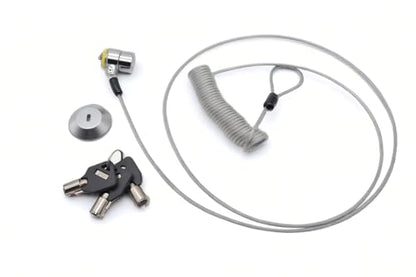 10-Foot Retractable Anti-Theft Steel Cable Lock with Lock Plate, Suitable for laptops, Tablets, Monitors, and Mobile Phones (Silver, 1 Pack) - size: 1 Pack