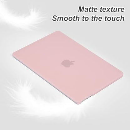EooCoo Case for MacBook Air 15 inch M5 M4 M3 M2 2026-2023, Matte Pink | Easy to Install, Sturdy, Plastic Hard Shell Case & Keyboard Cover & Screen Protector, Model: A3448 A3241 A3114 A2941 - color: Matte Pink