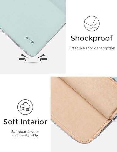 DOMISO 15.6 inch Laptop Case Sleeve Protective Cover Compatible with 16 inch MacBook Pro M4 M3 M2/Pro Max,15.6-16 inch HP Dell ASUS Lenovo Chromebook,Waterproof Computer Cases Bag,Mint Green - color: Mint Green, size: 15.6"