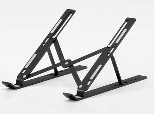 Laptop Stand for Desk - Portable Aluminum Alloy Folding Adjustable Holder for 10-15.6" Laptops & Tablets