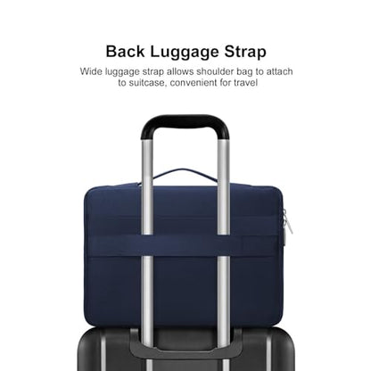 MOSISO 360 Protective Laptop Case 16 inch,15-15.6 inch Laptop Sleeve | Compatible with MacBook Pro 16,HP Acer Dell Lenovo ASUS,Side Open Bag with 2 Raised&1 Flapover Pockets, Navy Blue - color: Navy Blue, size: 16 inch