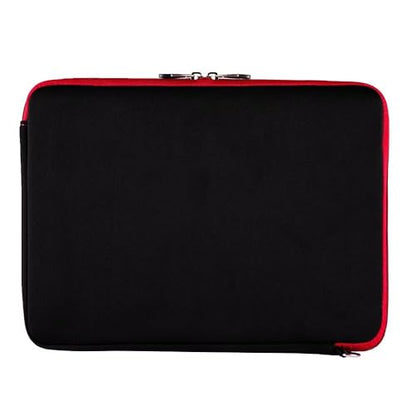 Neoprene 13.3 inch Laptop Sleeves, Slim Computer Bag for 13 in Notebooks, Tablets, Protective Cover for Men and Women - color: Black / Red