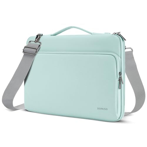 DOMISO 15.6 inch Laptop Case Sleeve Protective Cover Compatible with MacBook Pro 16 M4 M3 M2/Pro Max,15.6-16 inch HP Dell ASUS Lenovo Chromebook,Waterproof Computer Bag with Shoulder Strap,Mint Green - color: Mint Green, size: 15.6 inch