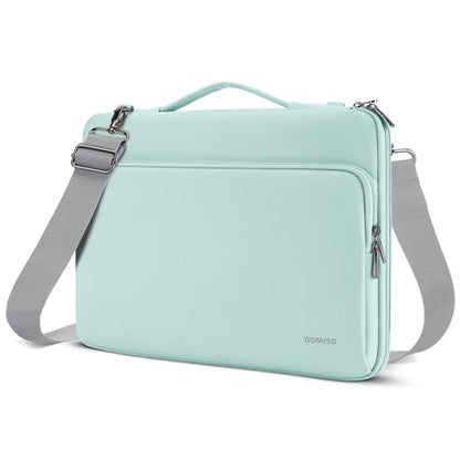 DOMISO 15.6 inch Laptop Case Sleeve Protective Cover Compatible with MacBook Pro 16 M4 M3 M2/Pro Max,15.6-16 inch HP Dell ASUS Lenovo Chromebook,Waterproof Computer Bag with Shoulder Strap,Mint Green - color: Mint Green, size: 15.6 inch