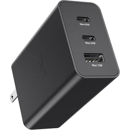 Samsung 65W 3-Port Super Fast Charging Wall Charger, GaN Adapter | for Samsung Galaxy S26 Ultra/S26/S26+/S25 Ultra/S25/S25+/S24 Ultra/S24/S24+/S23 Ultra/S23/S23+ Ultra/S22+/Z Fold 3/ laptops