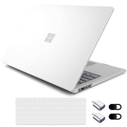Crystal Frosted Case for 15" Microsoft Surface Laptop 8 2026 for Business 2024 2025 (7th Edition), Lightweight Ultra-Slim Shell with Keyboard Cover, OTG Adapter & Webcam, Frosted Clear - color: Frosted clear