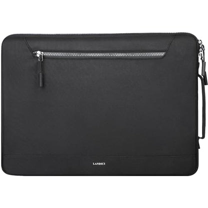 LANDICI 14 to 15 Inch Protective Laptop Sleeve with Handle, Black | Slim water-resistant case with reinforced 360-degree padding protects MacBook, Surface, Chromebook and other laptops - color: Black, size: 14-15 Inch