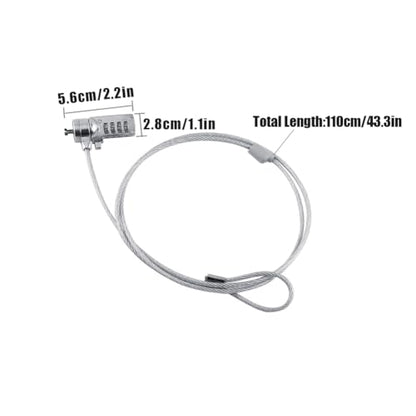 Joyzan Laptop Lock, Computer Combination Security Locking Cable steel Tablet Anti Theft Hardware Protection 4 Digit Password PC Monitor Projectors Docks Mobile Devices Notebook Phone Displays 43.3inch