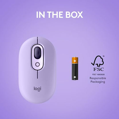 Logitech POP Mouse, Compact and Portable Wireless Bluetooth Mouse - Cosmos | Compact, portable, programmable buttons, easy-switch between up to 3 devices, for laptop, tablet, PC - color: Cosmos
