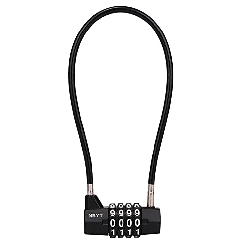 ‌4-Digit Cable Locks with Combination - Heavy Duty Outdoor Gate Lock for Fence, Cabinet,Refrigerator ，Dumpster,lockers,Gym,Toolbox,case, hasp Storage,Sheds - size: 11" Cable - Span 5" (3/16" Diameter)