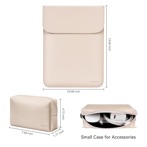 MOSISO Laptop Case 13.3 inch, 13-13.3 inch Laptop Sleeve Compatible with MacBook Neo 13 A18 Pro A3404 /Air 13/Pro 13/Pro 14 M5 M4 M3 M2 M1, Faux Suede Leather Case with Small Bag, Apricot - color: Apricot
