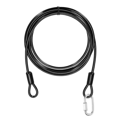 PATIKIL Security Cable Lock (3/16" Dia 8.2ft, Black) Vinyl Coated 304 Stainless Steel Double Loop Flexible Wire Rope Safety Cable with Quick Links Locking Connectors - color: Black, size: 3/16" x 8.2ft