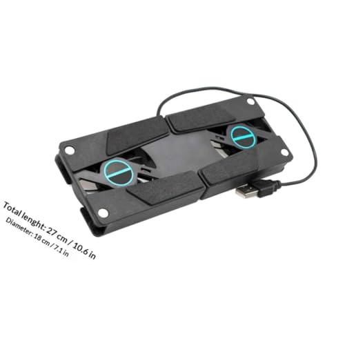 2PCS Dual Fan Notebook Cooler USB Powered Laptop Cooling Pad with Slip Design Quiet Cooling Fan for Gaming and Office Use Portable and Compact for Students and Travelers