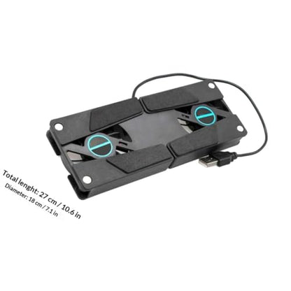 2PCS Dual Fan Notebook Cooler USB Powered Laptop Cooling Pad with Slip Design Quiet Cooling Fan for Gaming and Office Use Portable and Compact for Students and Travelers