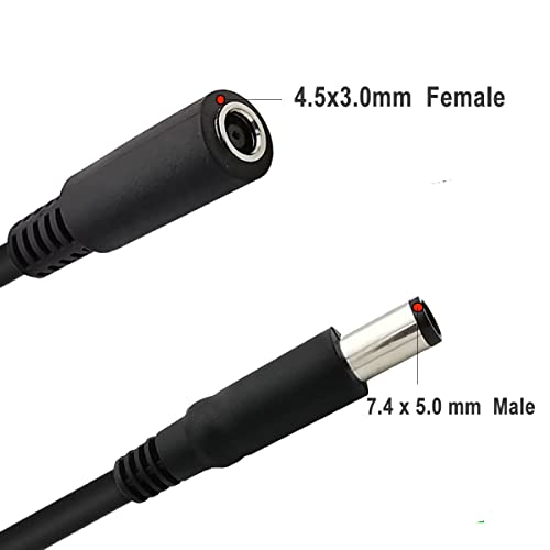 Laptop DC Power Adapter Cable, 2Pack 4.5 x 3.0mm Female to 7.4 x 5.0mm Male Charging Connector Plug Power Converter DC Cable, for HP Dell Laptop Adapter Charger
