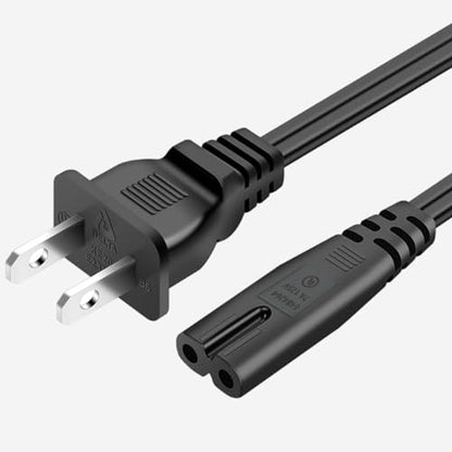 2 Prong Power Cord for HP Deskjet 3755 3752 2600 2622 112 2130 2655 2652 3520 2622 3722 3630 3632 3634 3830, HP OfficeJet Pro 8600 4650 6978 6968 6830 4632 3830 2 Prong Replacement AC Power Cord (6FT) - size: 6Feet