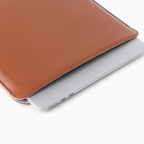 Comfyable Laptop Sleeve 14 Inch Precisely Compatible with MacBook Pro M5 M4 M3 M2 Pro/Max 2026-2021, Faux Leather Cover Case, 14 in, Brown - color: Brown, size: For 14" MacBook Pro