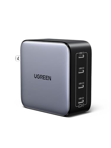 UGREEN Nexode 100W GaN USB C Wall Charger, 4-Port Type-C Fast Charger Compatible with MacBook Pro/Air, Dell XPS, iPhone 17/16/15 Series, Galaxy S25/S24, Pixel 10/9, iPad Air, Steam Deck