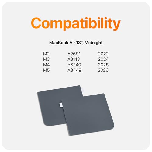 GhostShield Premium Palm Rest Protector Skin Cover Set, Scratches and Wear Protection, Compatible with MacBook Air 13" 2026 2025 2024 2022 with M5 M4 M3 M2, A3449 A3240 A3113 A2681, Midnight - color: Midnight